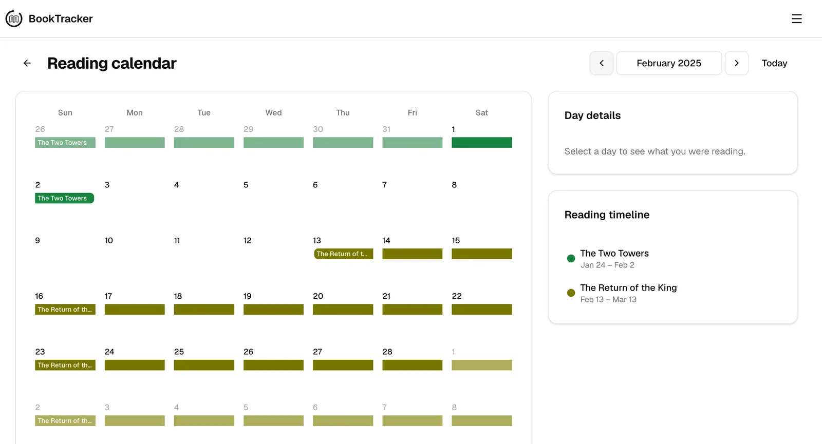 A preview of your library inside BookTracker (4 of 6)