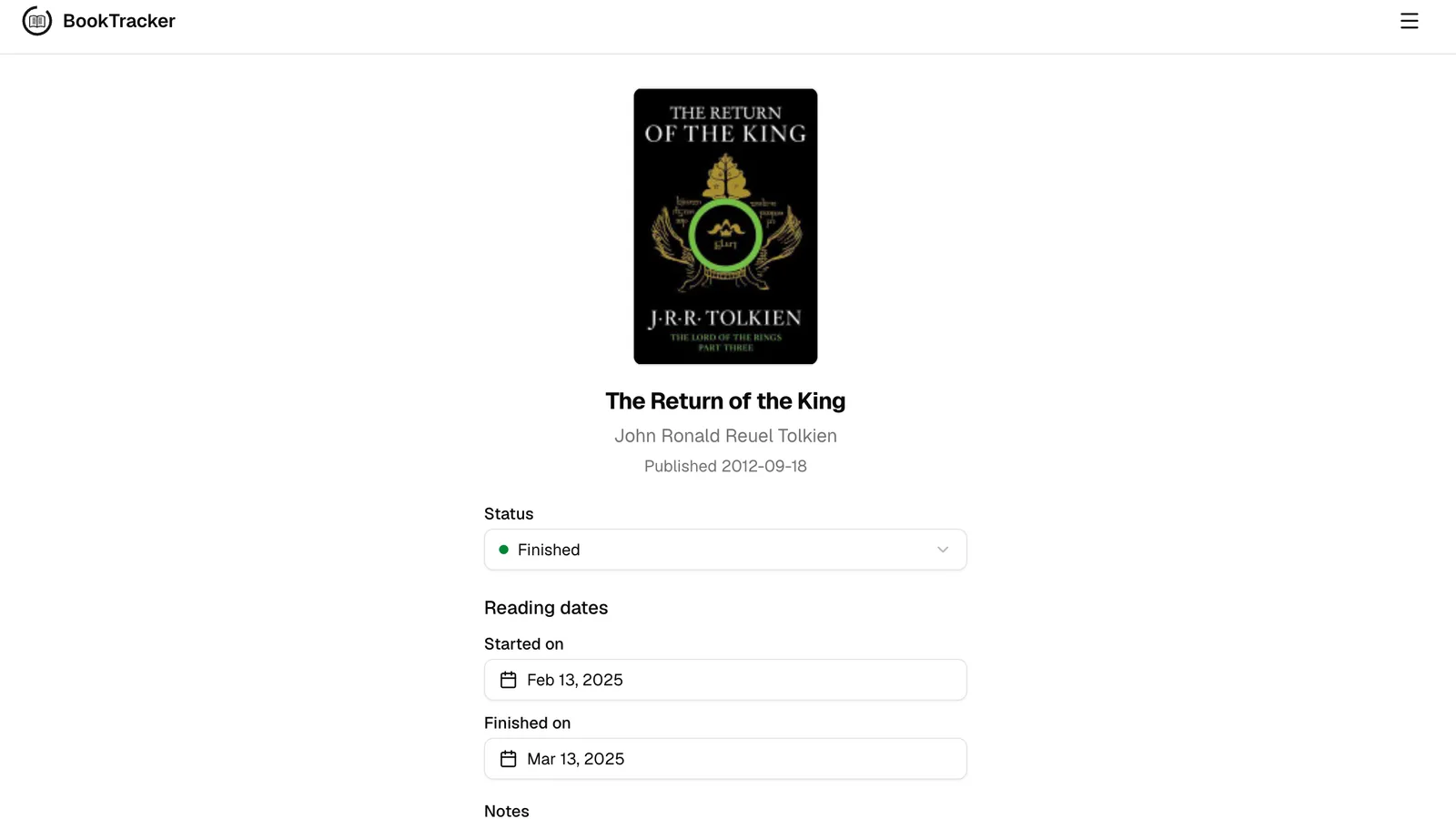 A preview of your library inside BookTracker (5 of 6)